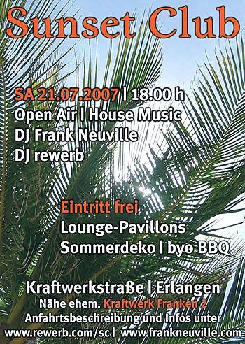 Sunset Club, 21. Juli 2007, Plakat